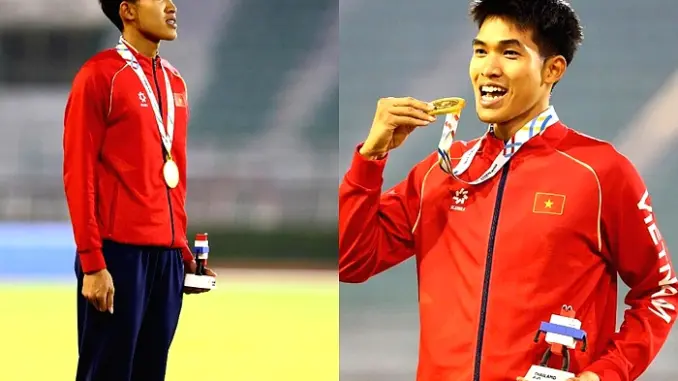 Khoảnh khắc xúc động, người bố chân đứng không vững, mắt rớm lệ khi con trai giành HCV SEA Games cho Việt Nam